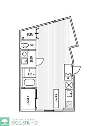 目黒区自由が丘1丁目アパート ワンルームの間取図画像
