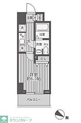 レジディア蒲田 1Kの間取図画像