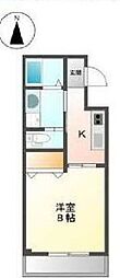 K・ハウス 1Kの間取図画像