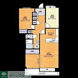 サンスクエア川崎2号棟 2LDKの間取図画像