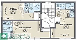 大田区東矢口1丁目マンション ワンルームの間取図画像