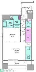 レジディア芝大門2 1LDKの間取図画像