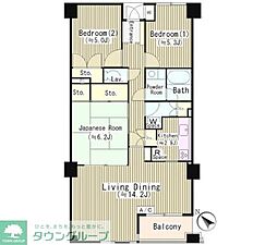 田園調布南マンション 3LDKの間取図画像