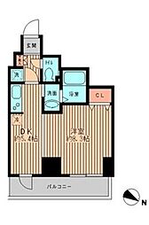 レジディア蒲田 1DKの間取図画像