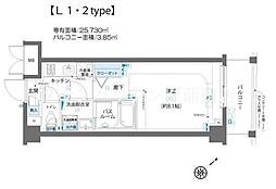 AELL蒲田南 1Kの間取図画像
