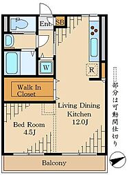 クレールメゾン品川 1LDKの間取図画像