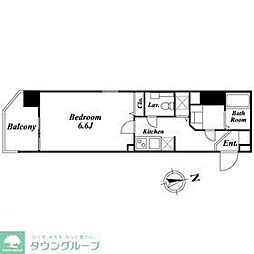 ドゥーエ蒲田 1Kの間取図画像