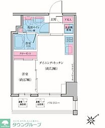 CREVIARXE雪が谷大塚 1DKの間取図画像