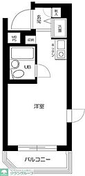 ミリオンコート池上 ワンルームの間取図画像