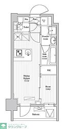 アジールコート蒲田 1DKの間取図画像