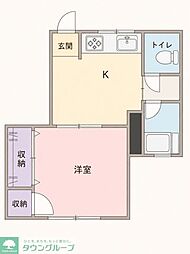 コーポ錦1 1DKの間取図画像
