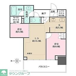 大崎ステーションレジデンス 2LDKの間取図画像