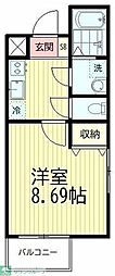 メゾンドプロヴァンス 1Kの間取図画像