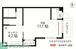 QUIET CRAB HOUSE mix 羽田(仮) 1Kの間取図画像