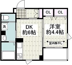 エクラス大森 1DKの間取図画像