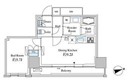 ベルファース芝浦タワー 1DKの間取図画像