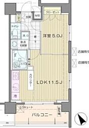 アンビエンテ芝浦 1LDKの間取図画像
