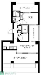 スカイコート蒲田6 1LDKの間取図画像