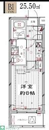レガリス洗足池 1Kの間取図画像