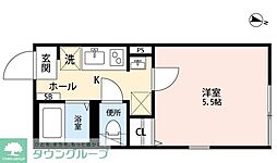 グランクオール久が原 1Kの間取図画像