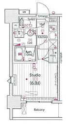ガーラ・プレシャス高輪台 1Kの間取図画像