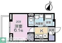 トイベレフォレデレーヴ 1Kの間取図画像