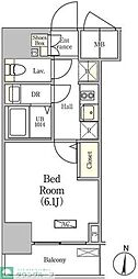 セトルコート品川戸越 1Kの間取図画像