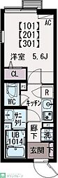 イクシオM's HOUSE 1Kの間取図画像