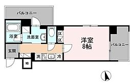カスタリア大森3 1Kの間取図画像