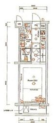 メイクスデザイン池上アジールコート ワンルームの間取図画像