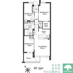 都営浅草線 西馬込駅 徒歩11分の賃貸マンション 1階3LDKの間取り