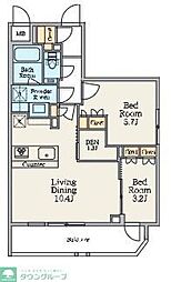 東急池上線 池上駅 徒歩6分の賃貸マンション 2階2SLDKの間取り