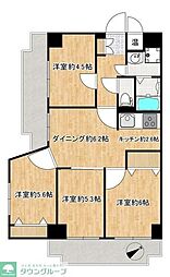 都営浅草線 泉岳寺駅 徒歩10分の賃貸マンション 6階4DKの間取り
