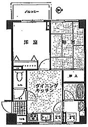 東急池上線 久が原駅 徒歩14分の賃貸マンション 1階2DKの間取り
