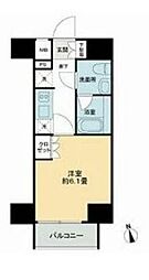 JR山手線 五反田駅 徒歩9分の賃貸マンション 11階1Kの間取り