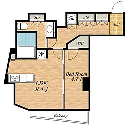 都営浅草線 馬込駅 徒歩8分の賃貸マンション 2階1LDKの間取り