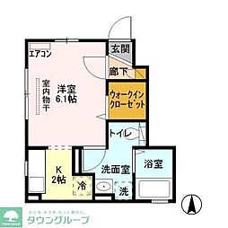 JR京浜東北・根岸線 蒲田駅 徒歩15分の賃貸アパート 1階1Kの間取り