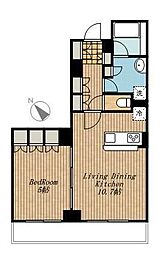 ＬａＳａｎｔｅ五反田 5階1LDKの間取り