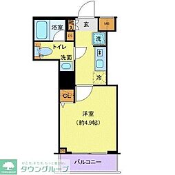 都営浅草線 戸越駅 徒歩9分の賃貸マンション 5階1Kの間取り