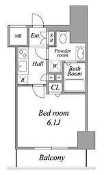 JR京浜東北・根岸線 大森駅 徒歩6分の賃貸マンション 4階1Kの間取り