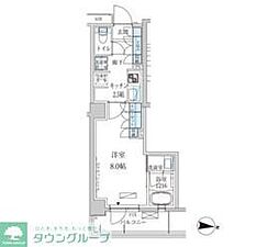 東急池上線 池上駅 徒歩7分の賃貸マンション 2階1Kの間取り