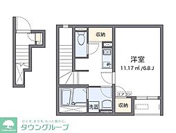 JR京浜東北・根岸線 大森駅 徒歩18分の賃貸アパート 2階1Kの間取り