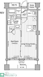 都営浅草線 高輪台駅 徒歩4分の賃貸マンション 1階1LDKの間取り