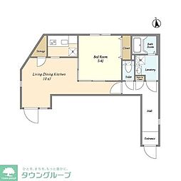 東急目黒線 西小山駅 徒歩5分の賃貸マンション 3階1LDKの間取り