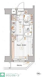 東急池上線 蓮沼駅 徒歩5分の賃貸マンション 1階1Kの間取り