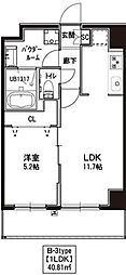 JR京浜東北・根岸線 蒲田駅 徒歩9分の賃貸マンション 2階1LDKの間取り