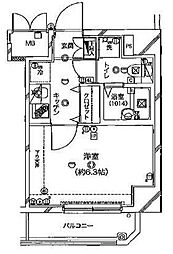 東急池上線 千鳥町駅 徒歩3分の賃貸マンション 3階1Kの間取り