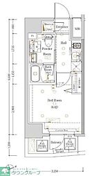 東急池上線 荏原中延駅 徒歩5分の賃貸マンション 6階1Kの間取り