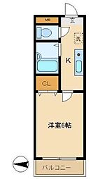 東急池上線 戸越銀座駅 徒歩6分の賃貸マンション 3階1Kの間取り