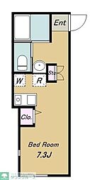 JR横須賀線 西大井駅 徒歩3分の賃貸アパート 3階ワンルームの間取り